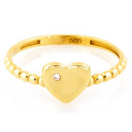 Złoty pierścionek 375 obrączka z kuleczek serce r 13