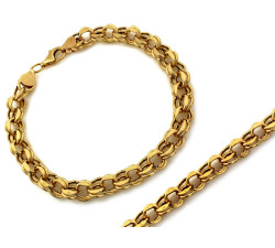 Złota bransoletka 585 o podwójnym splocie 20cm 9,46g