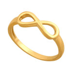 Złoty pierścionek 585 gładka nieskończoność