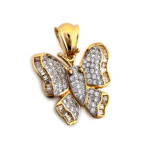 Złota przywieszka 585 motyl zdobiony cyrkoniami 4,97g