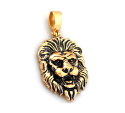 Złota przywieszka 585 głowa lwa z czarnym rodem 9,06g