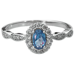 Srebrny pierścionek 925 błękitna markiza 2,3 g