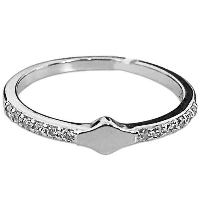 Srebrny pierścionek 925 białe cyrkonie 17r prezent