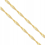Złoty łańcuszek 375 silny splot klasyczny singapur na prezent 44 cm