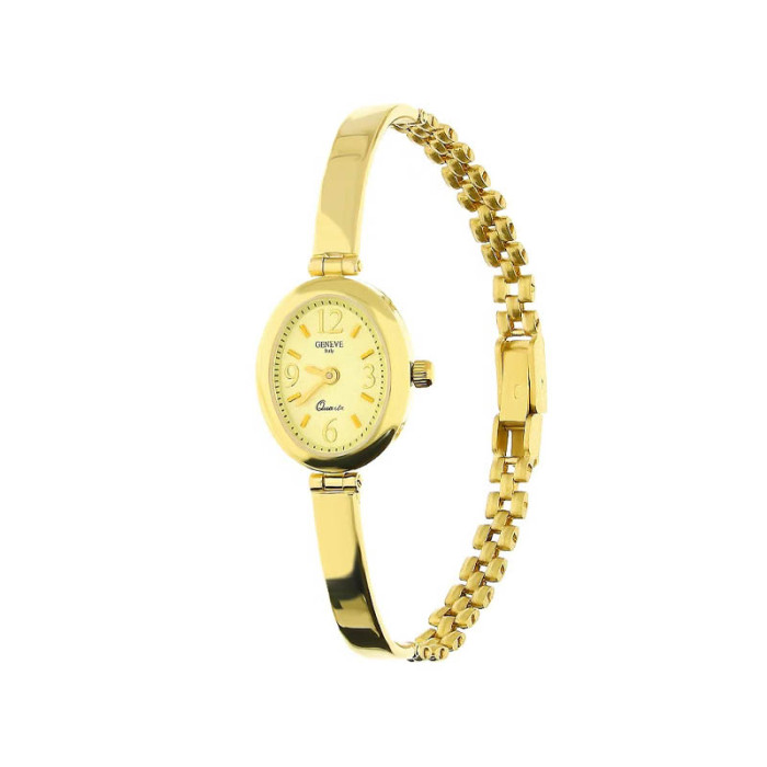 Złoty damski zegarek 585 owalny na wąskiej bransoletce 15,82 g