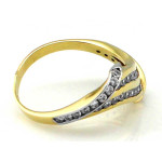 Piękny złoty pierścionek 333 z cyrkoniami i białym złotem