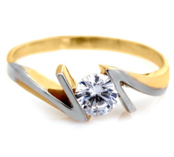 dwukolorowy pierścionek na zaręczyny
