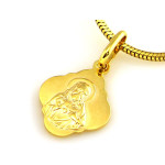 Złoty medalik 585 dwustronny szkaplerz na Komunię Chrzest
