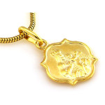 Złoty medalik 333 dwustronny szkaplerz z Matką Boską i Panem Jezusem