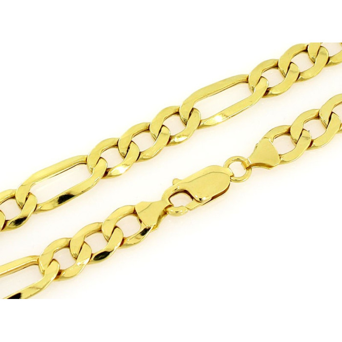 Męski złoty łańcuch 585 o efektownym splocie figaro