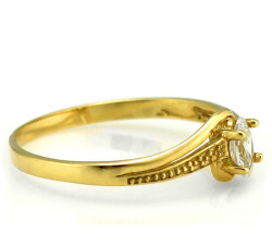 Złoty pierścionek 585 zaręczynowy z kamieniami