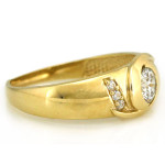 Złoty pierścionek 585 ponadczasowy z cyrkoniami