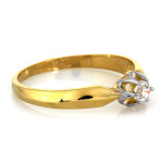 Złoty pierścionek 585 na zaręczyny z cyrkonią białe złoto 14kt na prezent
