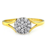 Złoty pierścionek 375 zaręczynowy z białym złotem z cyrkoniami
