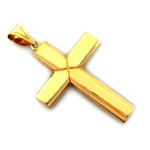 Duży krzyżyk złoty 585 na łańcuszek gładki bez kamieni na prezent