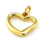 Złota zawieszka wisiorek w kształcie serca
