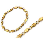 Złota bransoletka 333 składana elementowa z serduszkami bez kamieni