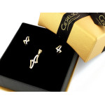 Zawieszka i kolczyki złote komplet z cyrkoniami subtelne eleganckie 
