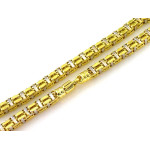 Złoty łańcuszek 585 męski z białym złotem 7mm dwukolorowy