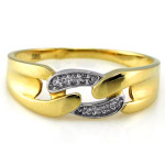 Piękny pierścionek 585 motyw pancerki z białym złotem i cyrkoniami na prezent