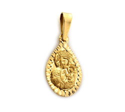 Medalik ze złota z Matką Boską Czestochowską