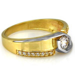 Złoty efektowny pierścionek w próbie 333 z oczkiem dwukolorowe złoto na prezent