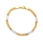 Złota bransoletka łańcuszkowa 375 z wstawkami białego złota