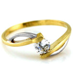 Złoty pierścionek 375 zaręczynowy z cyrkonią