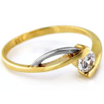 Złoty pierścionek 375 zaręczynowy z cyrkonią
