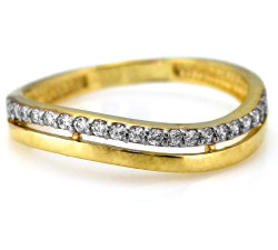 Złoty pierścionek białe żółte złoto
