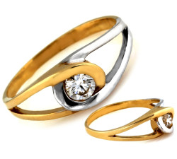 złoty pierścionek bez cyrkonii