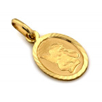 Złoty medalik delikatny z aniołkiem owalny