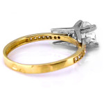 Złoty pierścionek 585 duża cyrkonia na zaręczyny