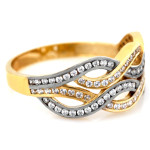 Złoty pierścionek 585 bogato zdobiony pierścionek