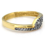 Złoty pierścionek 333 elegancki damski z cyrkoniami na zaręczyny
