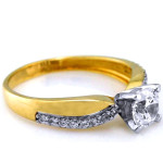 Złoty pierścionek 585 z cyrkoniami zaręczynowy damski elegancki