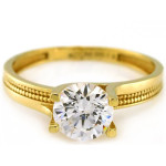Złoty pierścionek 333 damski zaręczynowy z cyrkonią elegancki 8k