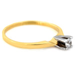 Złoty pierścionek 585 na zaręczyny z białym złotem i cyrkonią
