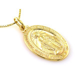 Złoty medalik 333 Niepokalana owalny na prezent, Chrzest, Komunię