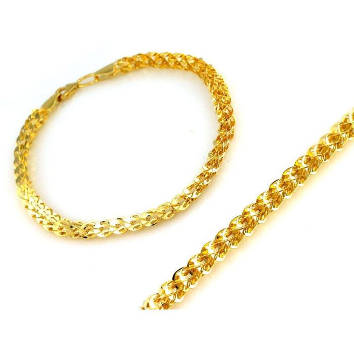 Bransoletka z żółtego złota 585 błyszcząca łańcuszkowa