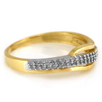 Złoty pierścionek 585 z cyrkoniami elegancki falka 14k