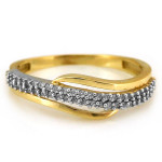 Złoty pierścionek 333 damski zdobiony z cyrkoniami elegancki