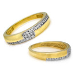 Złoty pierścionek 375 obrączka z żółtego złota z cyrkoniami
