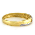 Złoty pierścionek 375 z cyrkonią w formie obrączki dwukolorowy