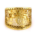 Ażurowy pierścionek złoty 375 ekskluzywny z ornamentem