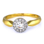 Złoty pierścionek 375 damski elegancki z cyrkoniami na prezent