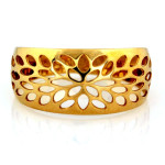 Złoty pierścionek 375 ażurowy wzór kwiat na co dzień