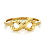 Złoty delikatny pierścionek 375 z nieskończonością
