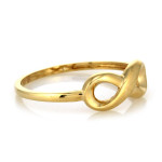 Złoty delikatny pierścionek 375 z nieskończonością