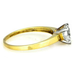 Klasyczny pierścionek zaręczynowy złoto 375 z dużą cyrkonią